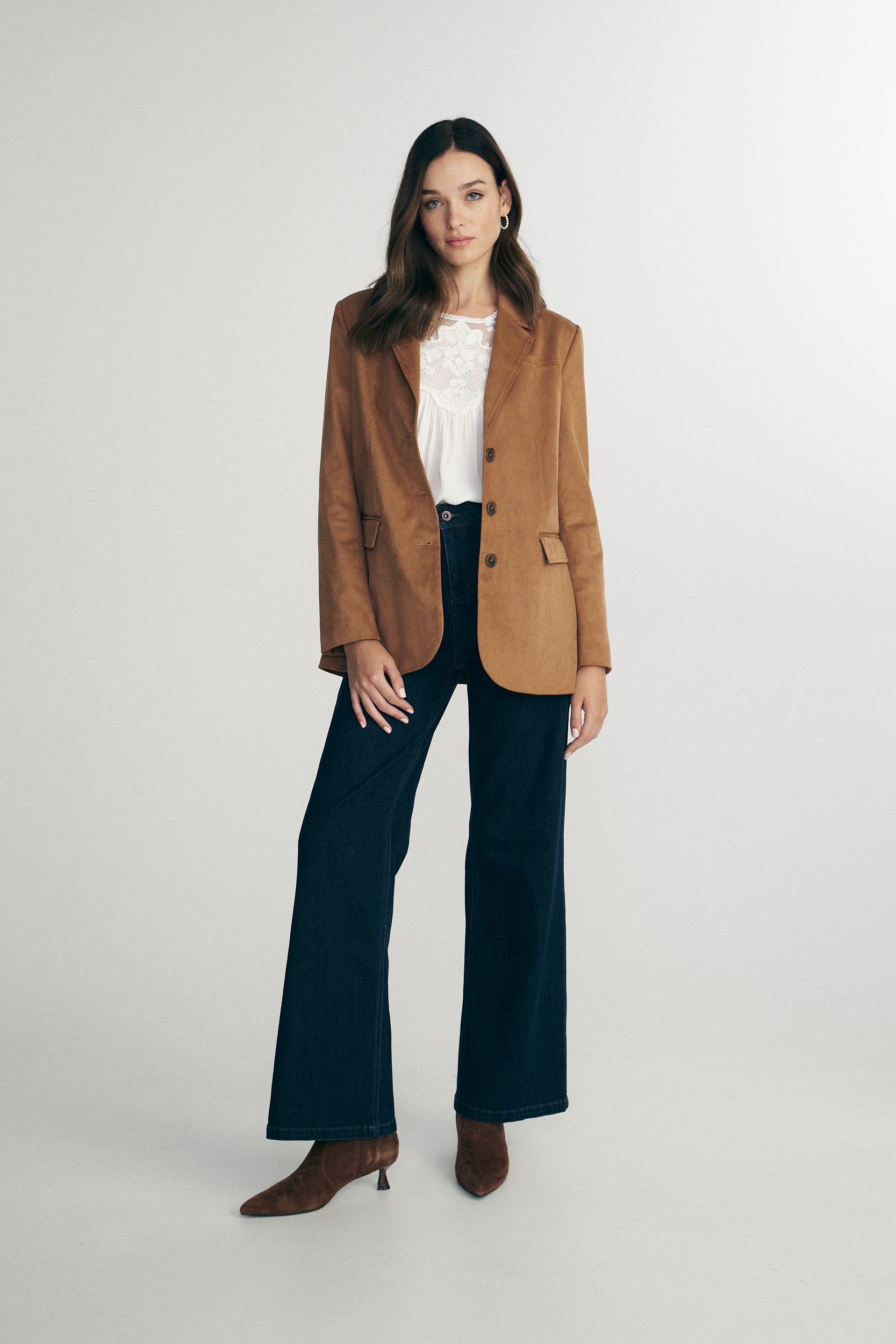 Vegan suede oversized blazer