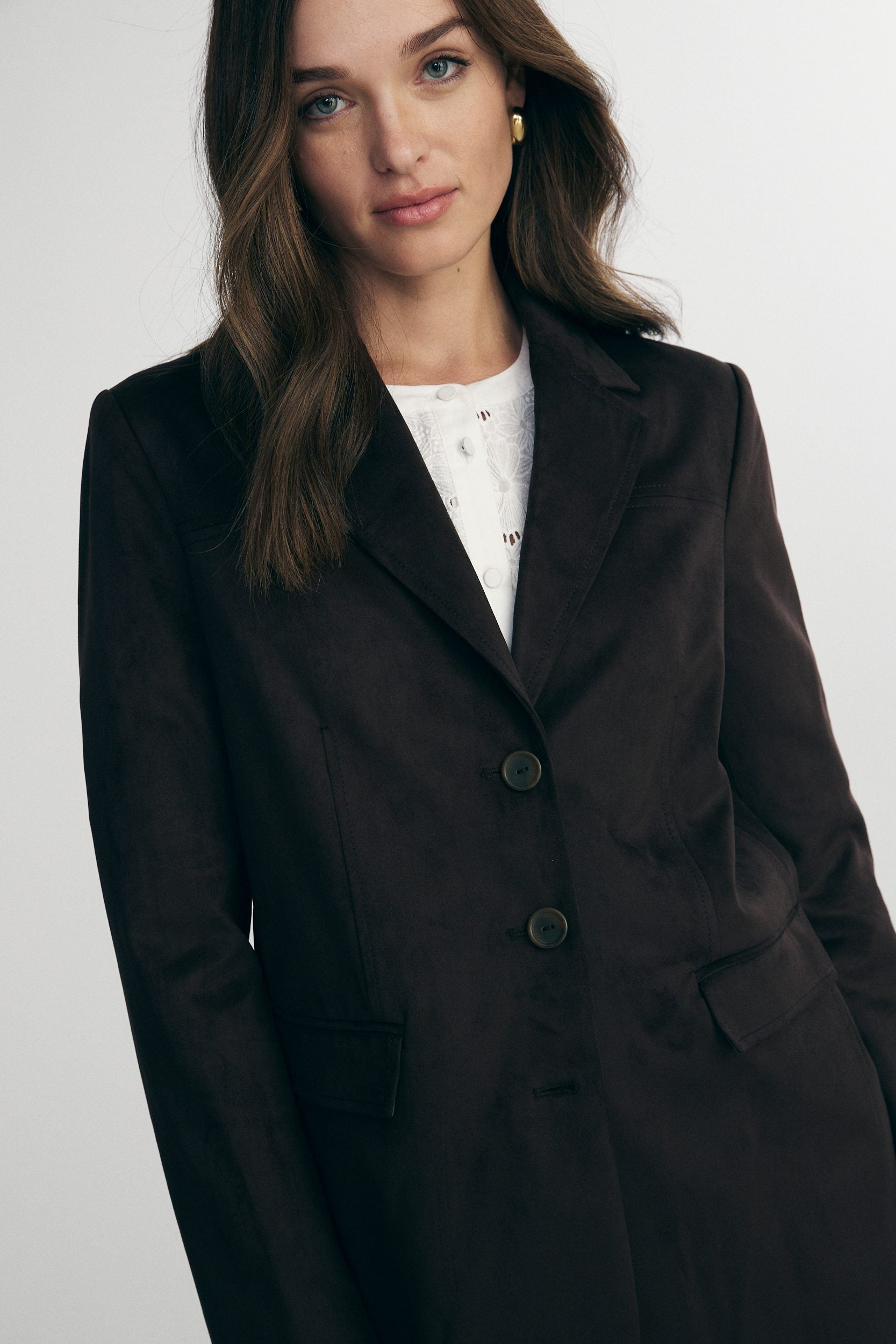 Vegan suede oversized blazer